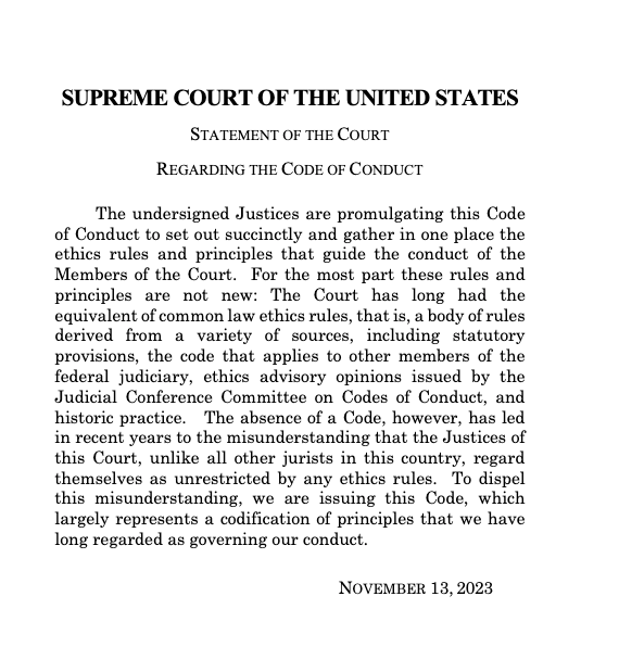 SCOTUS: Code of&nbsp;Conduct